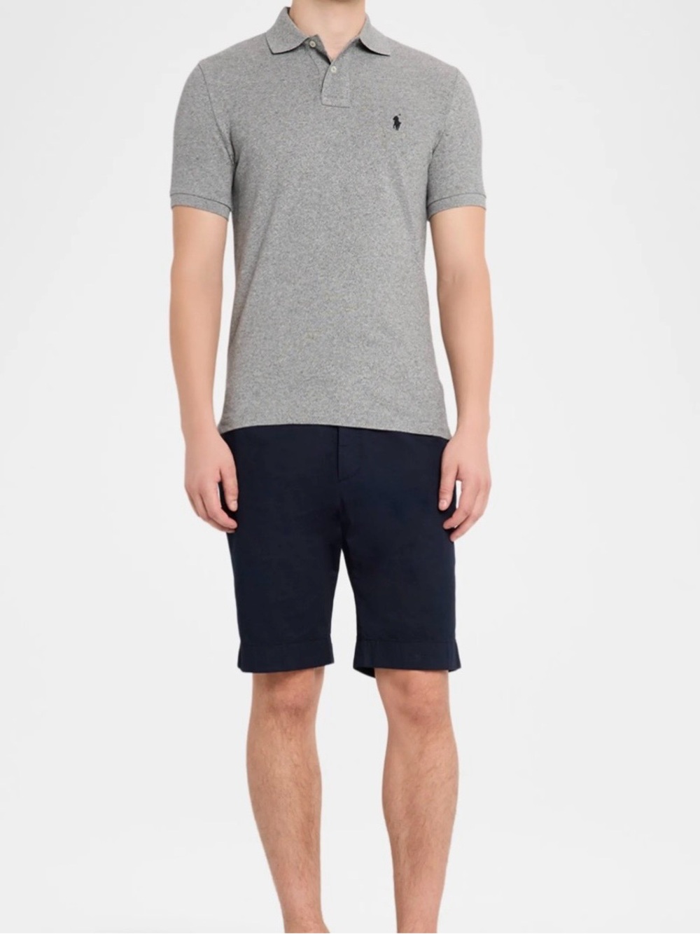 Polo Ralph Lauren Custom Slim Fit Polo Shirt Grey Gray Mens Sz L NWOT Cotton